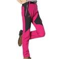 thumbnail image 1 of Joggers for Women with Pockets Ndbuld Women's Windproof Waterproof Warm Breathable Hiking Pants With Thickened Fleece Hot Pink XL, 1 of 8