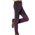 thumbnail image 1 of Joggers for Women with Pockets Ndbuld Women's Windproof Waterproof Warm Breathable Hiking Pants With Thickened Fleece Purple 3XL, 1 of 8