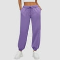 thumbnail image 1 of Joggers for Women with Pockets,Womens Drawstring Lightweight Yoga Sweatpants for Lounging Workout Running Purple XXL, 1 of 4