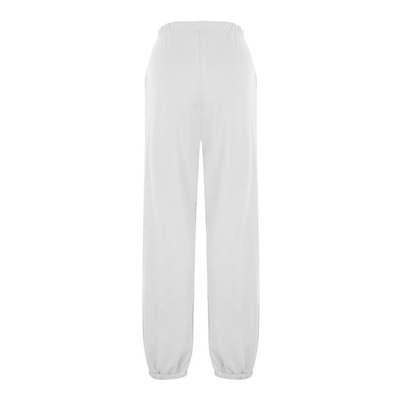Joggers for Women with Pockets,Womens Drawstring Lightweight Yoga Sweatpants for Lounging Workout Running White L