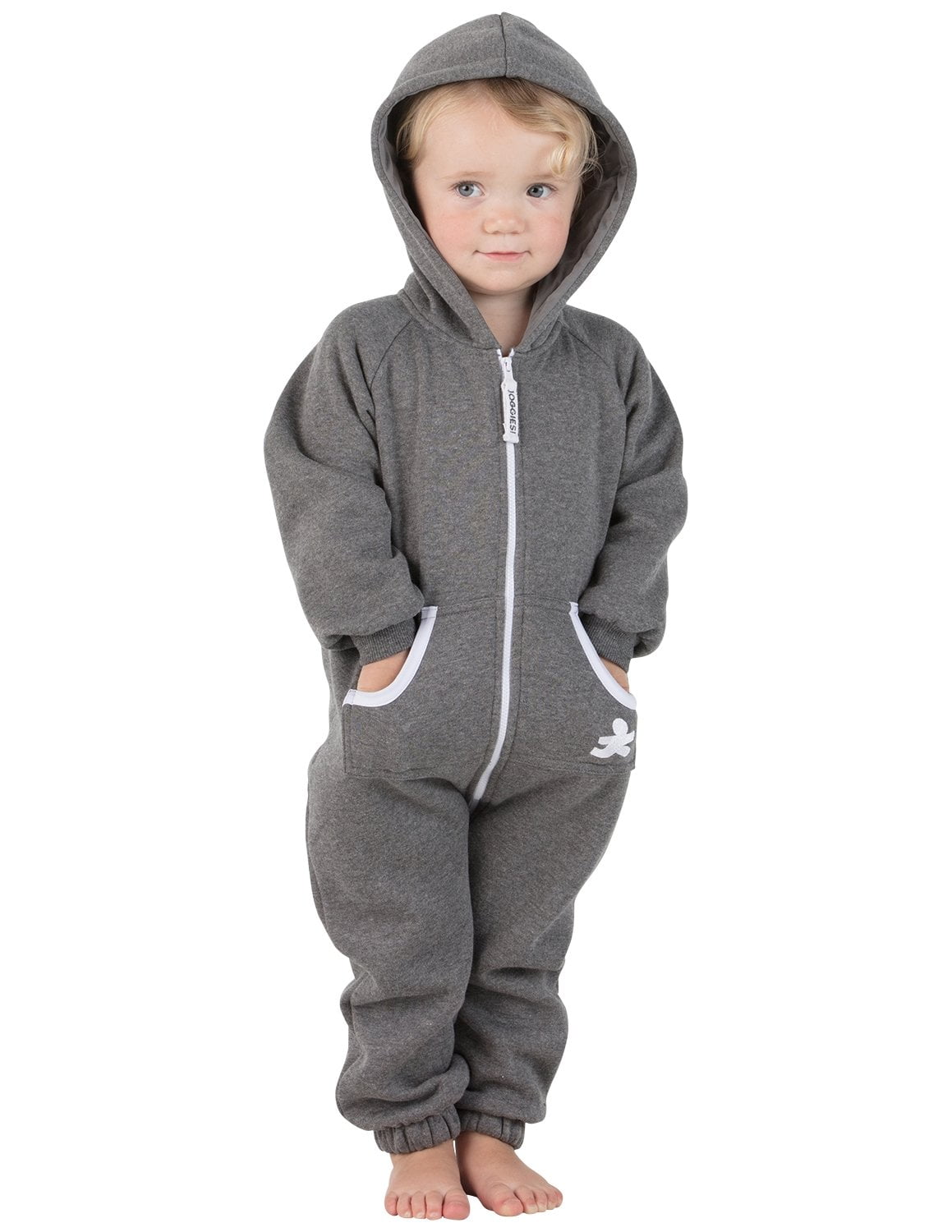 Joggies - Charcoal Gray Infant Footless Hoodie One Piece - Infant - Medium (Fits 3 - 6mos.)