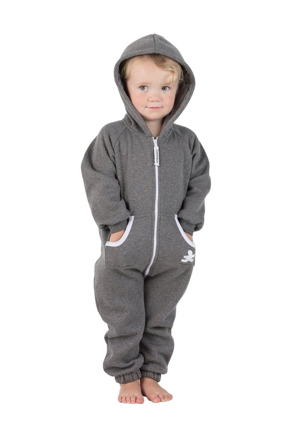Joggies - Charcoal Gray Infant Footless Hoodie One Piece - Infant - Medium (Fits 3 - 6mos.)