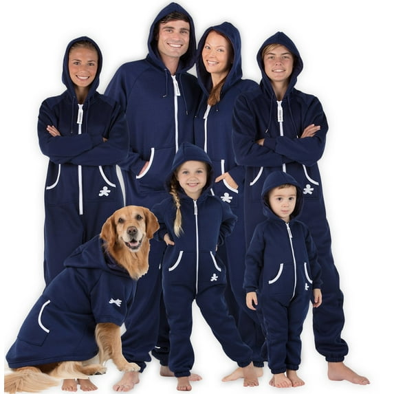 Joggies - Family Matching Oxford Blue Hoodie One Pieces for Boys, Girls, Men, Women and Pets - Adult - Double XL/Wide (Fits 6'4 - 7'0")