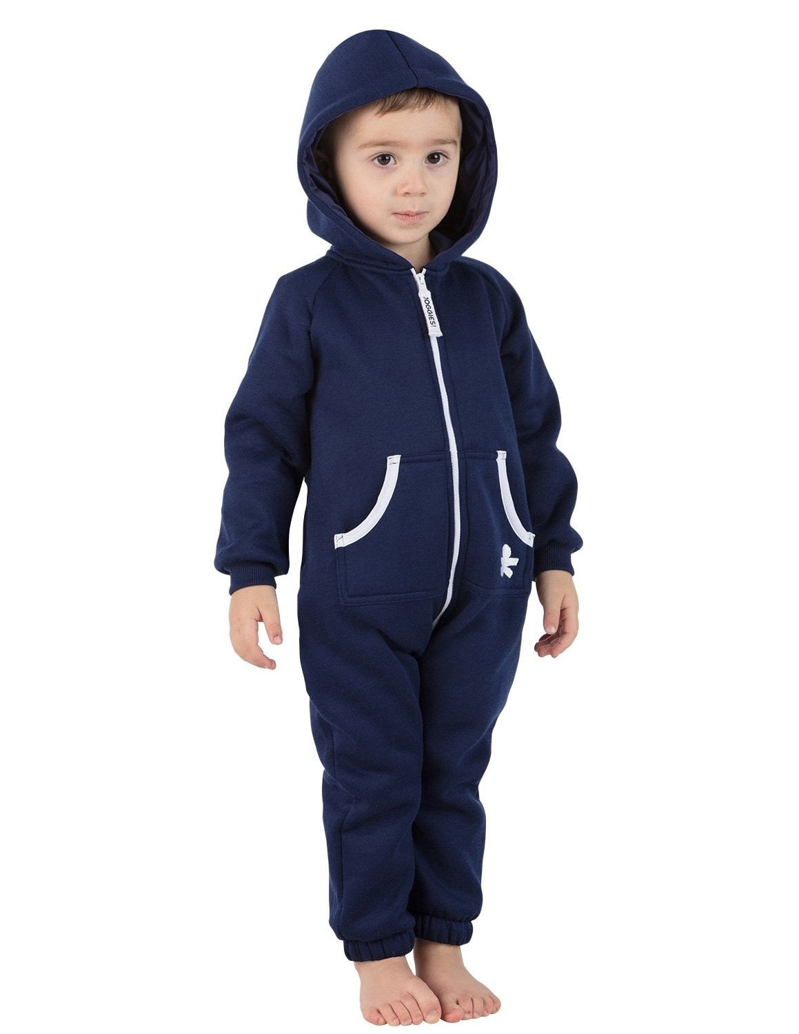 Joggies - Navy Blue Infant Footless Hoodie One Piece - Infant - XLarge (Fits 12-18mos.)