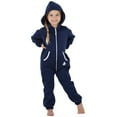 thumbnail image 1 of Joggies - Navy Blue Toddler Footless Hoodie One Piece - Toddler - Small (Fits 2'8 - 2'11"), 1 of 4