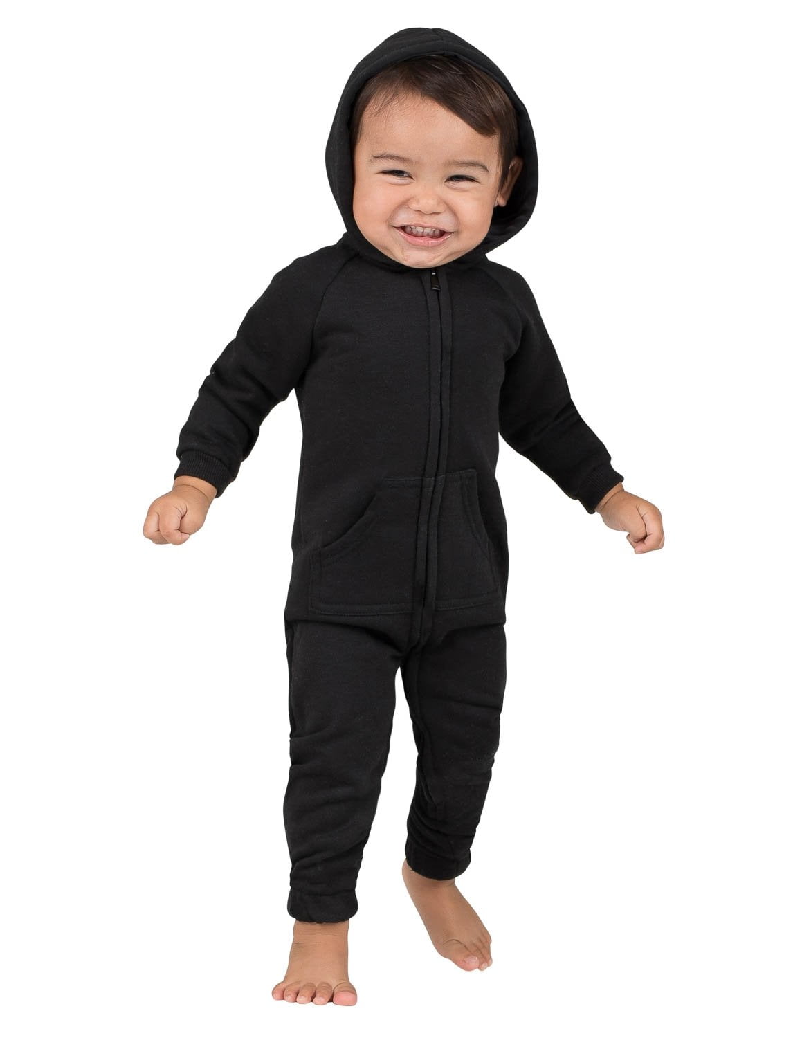 Joggies - Pitch Black Infant Footless Hoodie One Piece - Infant - Small (Fits 0 - 3mos.)
