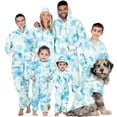 thumbnail image 1 of Joggies - TieDye Blue Adult Footless Hoodie One Piece - Adult - Small2X/Dbl Wide (Fits 5'3 - 5'6"), 1 of 6