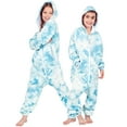 thumbnail image 1 of Joggies - TieDye Blue Kids Footless Hoodie One Piece - Kids - XLarge (Fits 5'0 - 5'3"), 1 of 6