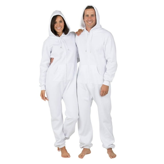 Joggies - White Frosting Adult Footless Hoodie One Piece - Adult - Medium (Fits 5'8 - 5'11")