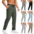 thumbnail image 1 of Jogging Bottoms Men Elastic Waist Sweatpants Straight Leg Trousers Stretch Casual Travel Pants with Zip Pockets Smart Plain Rugby Trouser Comfortable Fit Workwear, 1 of 7