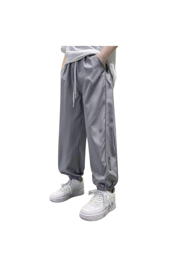 Jogging Pants for Boys Boy's Cargo Pantsfashion Boy's Summer Ice Silk Loose Thin Pants Elastic Summer Thin Sports Pants Mosquito Proof Pants Outerwear Pants