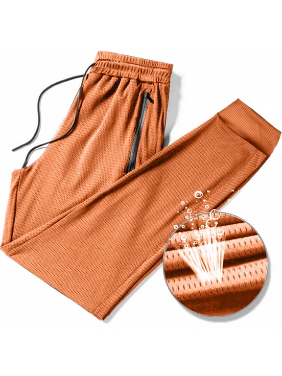 Jogging Pants for Men Big and Tall S-5X Tapered Leg Trousers Plus Size with Zipper Pockets Lightweight Drawstring Elastic Waist Running Pant
