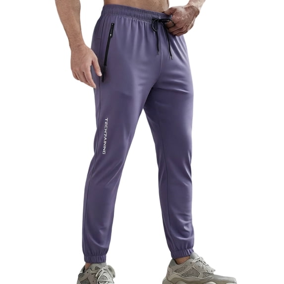 Jogging Pants Men Summer Lightweight Workout Athletic Joggers with Zipper Pockets Elastic Waist Drawstring Pants, 2XL