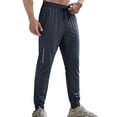 thumbnail image 1 of Jogging Pants Men Summer Lightweight Workout Athletic Joggers with Zipper Pockets Elastic Waist Drawstring Pants, 2XL, 1 of 4