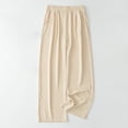 thumbnail image 1 of uublik Jogging Pants for Women Beige Wide Leg Pants Palazzo Pants for Women Casual Trousers Lounge Pants with Pockets, 1 of 6
