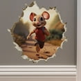 thumbnail image 1 of Jogging Running Mouse in Mouse Hole Decal - Mouse Hole 3D Wall Sticker, 1 of 5