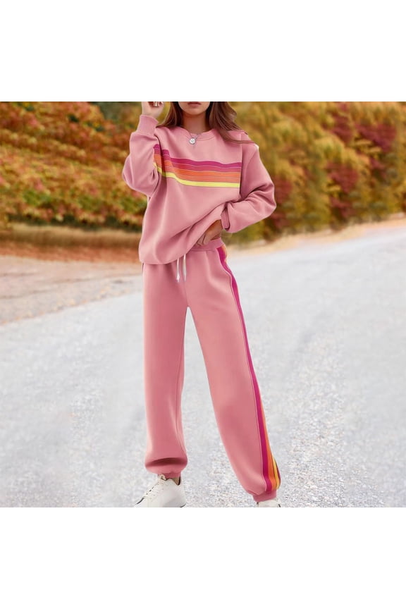 Jogging Sets for Women 2 Piece - Long Sleeve Sweatshirt With Sweatpants Set Matching Sets Women Clothing Womens Activewear Sets