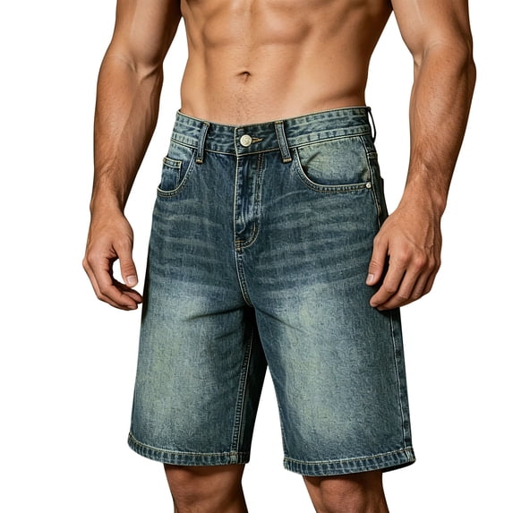 Jogging Shorts Men Jerdar Kinghua Baggy Jean Shorts for Men Casual Loose Fit Hip Hop Skateboard Denim Shorts
