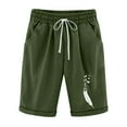thumbnail image 1 of Jogging Shorts for Women Plus Size Knee Length Casual Linen Pants Drawstring Elastic Waist Bermuda Shorts with Pocket, 1 of 3