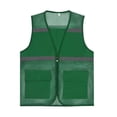 thumbnail image 1 of Jogging Spandex Black With Zipper Safety Vest Mesh Vest Breathable Fabric With Reflective Strips DARK GREEN XXXL 52, 1 of 8