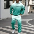 thumbnail image 1 of Jogging Suits for Men 2 Piece Set Versatile Color Patchwork Loose Fit Hoodie Sweatshirt and Joggers Sweatpants Sets Fall Fashion Pullover Suits Winter Clothes Outfits, 1 of 5