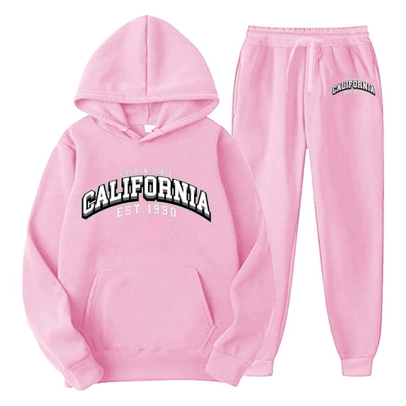 Jogging Suits for Men 2 Piece Set Casual Running Hoodie Sweatshirt and Joggers Sweatpants Sets Letter Graphic Pullover Suits Clothes Outfits Pink XL