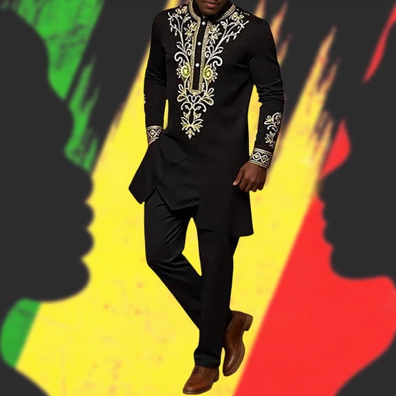 Jogging Suits for Men 2 Piece Set Embroidered Sweatshirt And Joggers Sweatpants Sets Casual Fall Fashion Pullover Suit Winter Clothes Outfits Black L