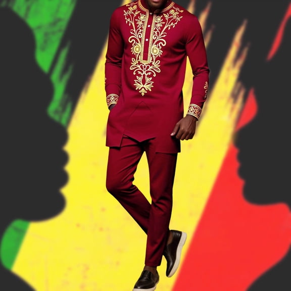 Jogging Suits for Men 2 Piece Set Embroidered Sweatshirt And Joggers Sweatpants Sets Casual Fall Fashion Pullover Suit Winter Clothes Outfits Red M