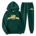 thumbnail image 1 of Jogging Suits for Men 2 Piece Set Letter Graphic Hoodie Sweatshirt and Joggers Sweatpants Sets Streetwear Pullover Suits Clothes Outfits Green L, 1 of 2