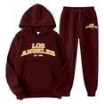 thumbnail image 1 of Jogging Suits for Men 2 Piece Set Letter Graphic Hoodie Sweatshirt and Joggers Sweatpants Sets Streetwear Pullover Suits Clothes Outfits Red S, 1 of 2