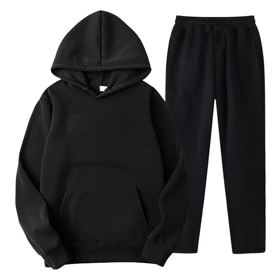 Jogging Suits for Men 2 Piece Set Solid Color Hoodie Sweatshirt And Joggers Sweatpants Sets Leisure Fall Fashion Pullover Suit Winter Clothes Outfits