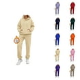 thumbnail image 1 of Jogging Suits for Women 2026 Winter Trendy Lined Plain Hoodie and Joggers Sweatpants Matching Set, 1 of 3