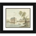 thumbnail image 1 of Johan Antonie Kaldenbach 24x20 Black Ornate Framed Double Matted Museum Art Print Titled: View of Unknown Castle (1770 - 1818), 1 of 5