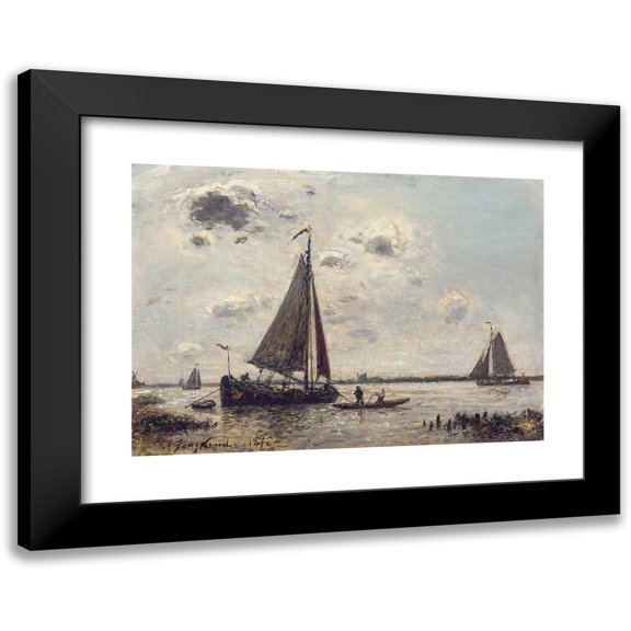 Johan Barthold Jongkind 14x11 Black Modern Framed Museum Art Print Titled - Environs the Draft (1870)