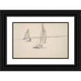 thumbnail image 1 of Johan Barthold Jongkind 14x11 Black Ornate Wood Framed Double Matted Museum Art Print Titled: Two Sailboats on Calm Water (Mid to Late 19th&nbsp;Century), 1 of 5