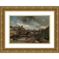 thumbnail image 1 of Johan Barthold Jongkind 14x11 Gold Ornate Wood Frame and Double Matted Museum Art Print Titled - The Pont Neuf (1849-50), 1 of 4