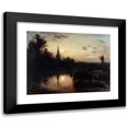 thumbnail image 1 of Johan Barthold Jongkind 24x19 Black Modern Framed Museum Art Print Titled - Clair De Lune a Overschie (Environs De Rotterdam) (1855), 1 of 5