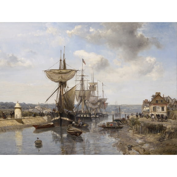 Johan Barthold Jongkind Frigates C1850 Painting Extra Large XL Wall Art Poster Print