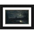 thumbnail image 1 of Johan Christian Dahl 14x10 Black Ornate Wood Framed Double Matted Museum Art Print Titled: View of Dresden by Moonlight, 1 of 5