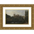 thumbnail image 1 of Johan Christian Dahl 18x13 Gold Ornate Wood Frame and Double Matted Museum Art Print Titled - The Castle Ruin at Tharandt (1819), 1 of 4
