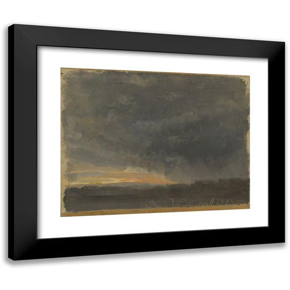 Johan Christian Dahl 24x20 Black Modern Framed Museum Art Print Titled - Storm Clouds with Rain (1833)