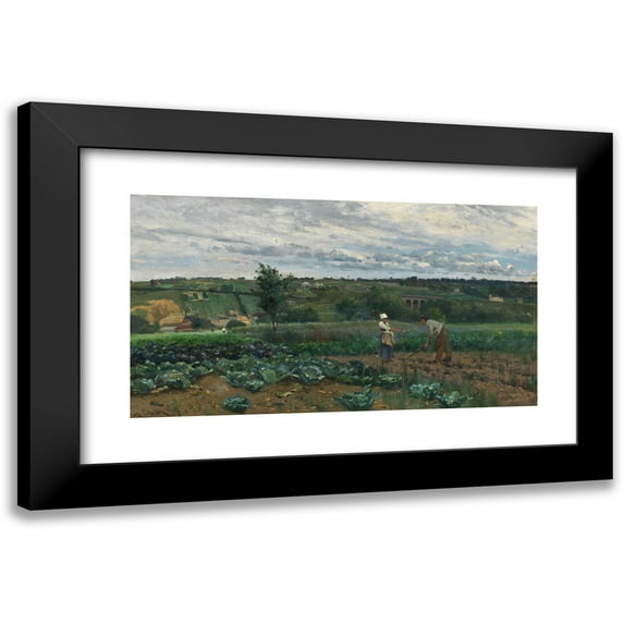 Johan Ericson 24x15 Black Modern Framed Museum Art Print Titled - Landscape with Cabbage Patch, Concarneau
