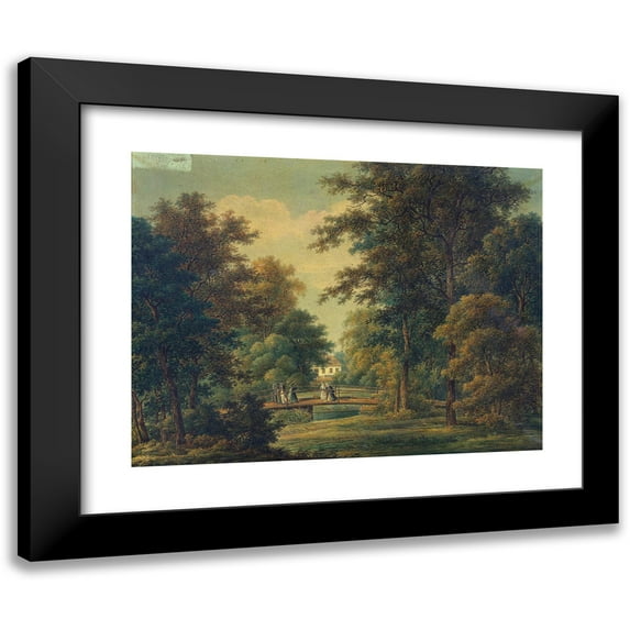 Johan Fredrik Julin 24x19 Black Modern Framed Museum Art Print Titled - Magistrate Heurlin's Residence Truveholm in Vastergotland