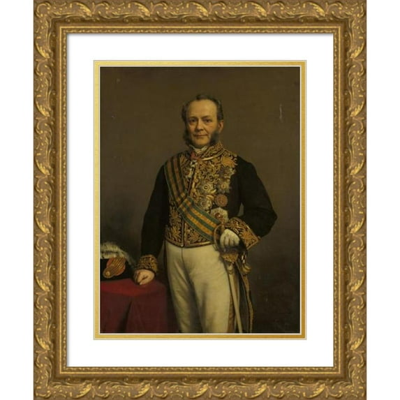 Johan Heinrich Neuman 15x18 Gold Ornate Wood Frame and Double Matted Museum Art Print Titled - Pieter Mijer (1812-81). Governor General (1866-71) (1874)