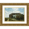 thumbnail image 1 of Johan Hendrik Weissenbruch 24x18 Gold Ornate Framed and Double Matted Museum Art Print Titled - A Farm&nbsp;Along a Canal in a Polder Landscape, 1 of 4