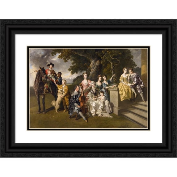 Johan Joseph Zoffany 14x11 Black Ornate Wood Framed Double Matted Museum Art Print Titled: The Family of Sir William Young