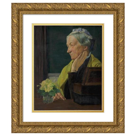 Johan Rohde 20x24 Gold Ornate Framed and Double Matted Museum Art Print Titled - Ane Marie Rohde, B. Schmidt, the Mother of the Artist (1903)