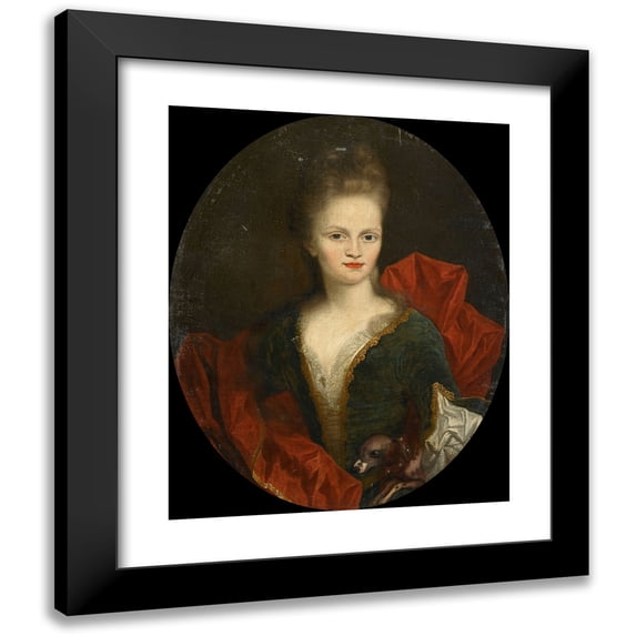 Johan van Diest 15x18 Black Modern Framed Museum Art Print Titled - Anna Margaretha Van Petcum (1676-1745), Wife of Johan Arnold Zoutman (1690 - 1720)