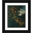 thumbnail image 1 of Johann Adalbert Angermayer 15x18 Black Ornate Wood Framed Double Matted Museum Art Print Titled - Landscape with Reptiles and Insects (1730-740), 1 of 5
