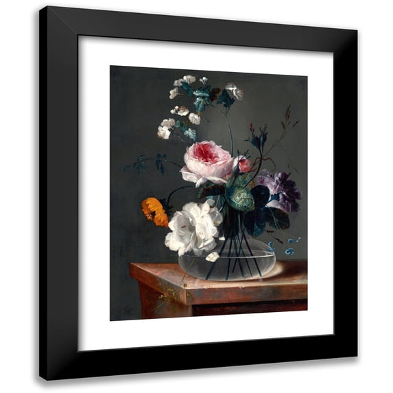 Johann Baptist Drechsler 15x18 Black Modern Framed Museum Art Print Titled - Flower Still Life (1786)
